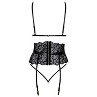 Комплект білизни Suspender Set black S/M