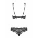 Комплект кружевной Obsessive Luvae черный, S/M