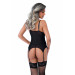 Корсет с подвязками кружевной Daring Intimates Underboob Cami Garter, со стрингами, черный, S/M
