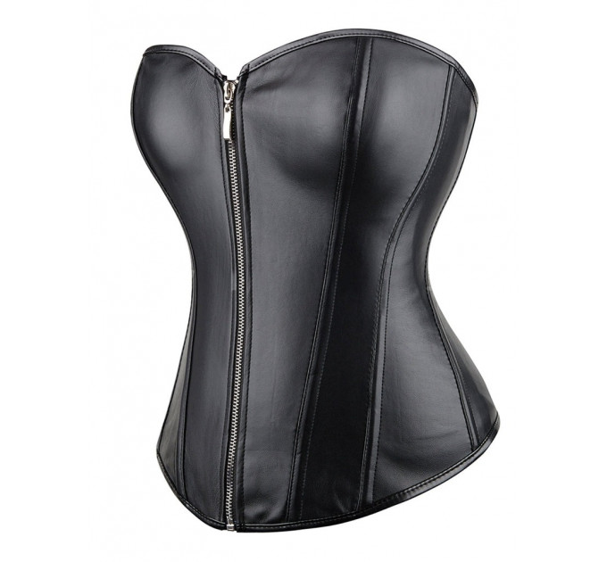 Корсет с застежкой молнией Star Night Sexy Leather и шнуровкой, черный, XL (без коробки)