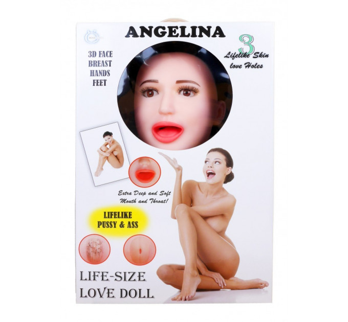 Кукла надувная Boss Series Angelina 3D с вставкой из киберкожи и вибро