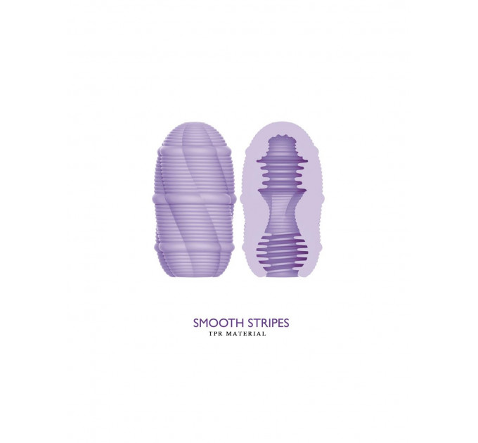 Мастурбатор мини с ребристым рельефом Pretty Love Smooth Stripes Cupid X Egg, фиолетовый