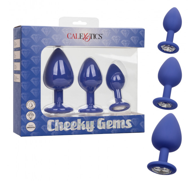 Набор анальных пробок California Exotic Cheeky Gems 3 Pcs Purple
