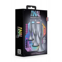 Набор анальных пробок серебряный ,ANAL ADVENTURES MATRIX GENESIS PLUG KIT