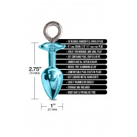 Набор Global Novelties NIXIE METAL BUTT PLUG & FURRY HANDCUFF SET, MEDIUM, BLUE METALLIC