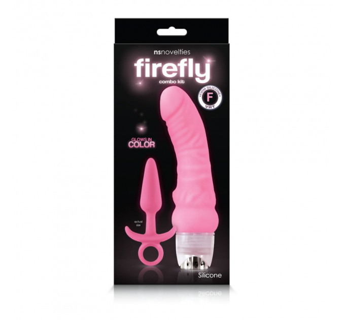 Набор Вибратор и Анальная пробка NS Novelties Firefly Combo Kit, розовый