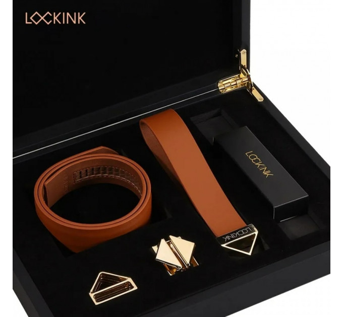 Ошейник с поводком кожа Коричневый Lockink