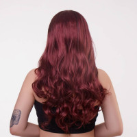 Парик длинный волнистый Fetish Hair балаяж бордо, 65 см