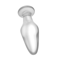 Скляний анальний затор 4,3" Lovetoy Glass Romance Clear