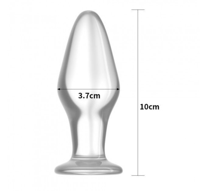 Стеклянная анальная пробка 4,3" Lovetoy Glass Romance Clear
