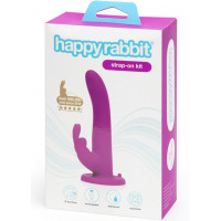 Страпон-кролик з вібрацією та трусиками Happy Rabbit Rechargeable Vibrating Strap-On Harness Set