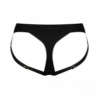 Трусики для страпону, XL, Strap-On-Me кільцеве кріплення, з відритими сідницями, чорні