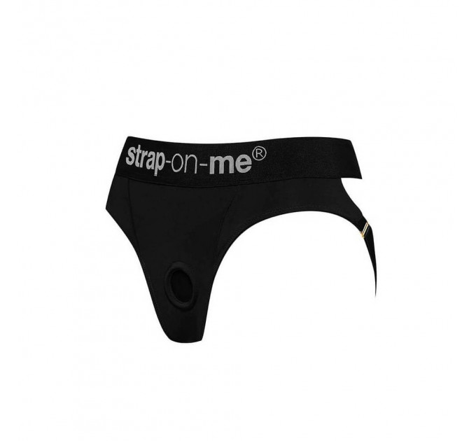 Трусики для страпону, XL, Strap-On-Me кільцеве кріплення, з відритими сідницями, чорні