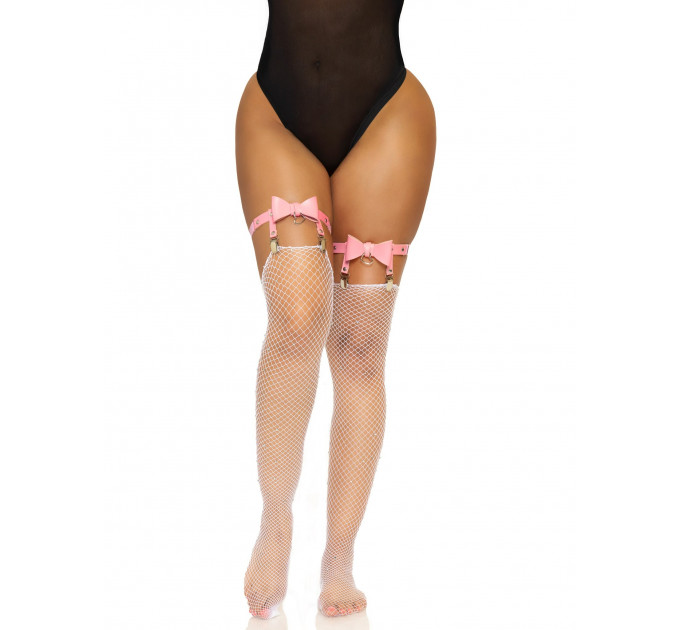 Подвязки для чулок Leg Avenue Street Chic, с бантиком и подвеской, розовый