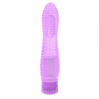 Вібратор рельєфний Chisa Crystal Jellie Lines Exciter на батарейках, фіолетовий