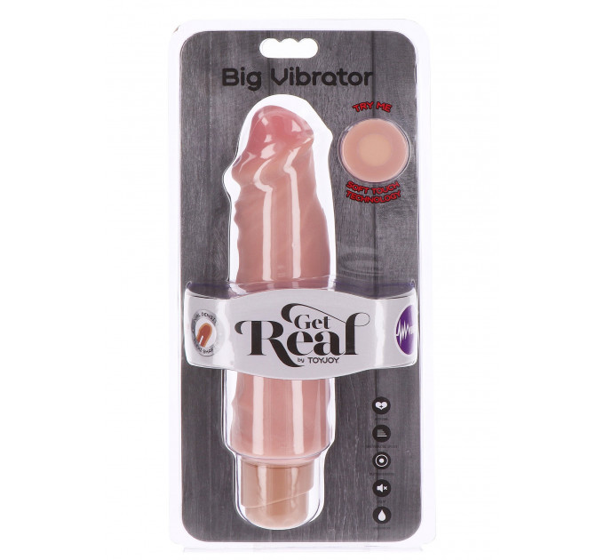 Вибратор реалистичный Toy Joy Dual Density Big Vibrator, бежевый