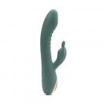 Вибратор с рифмингом для точки G и клиторальным отростком Sweet Em Velvet Lure. зеленый