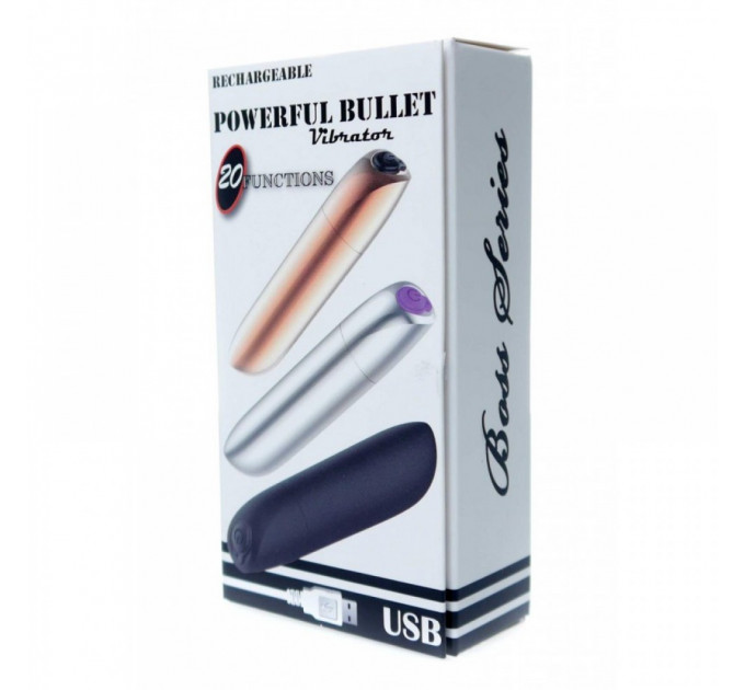 Вибропуля Powerful Bullet Vibrator USB 20 Functions - Matt Black