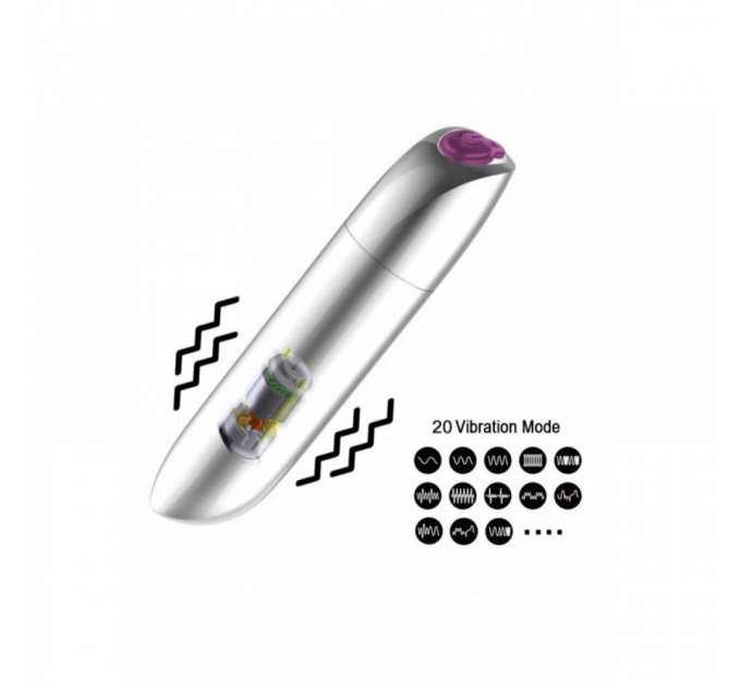 Вибропуля Powerful Bullet Vibrator USB 20 Functions - Matt Black