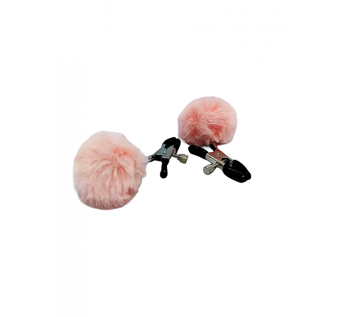 Зажимы на соски DS Fetish Nipple clamps metal poliester pink