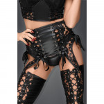 Пояс для чулок спандекс+гипюр F143 Noir Handmade S