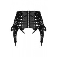 Пояс для панчіх спандекс гіпюр F143 Noir Handmade S