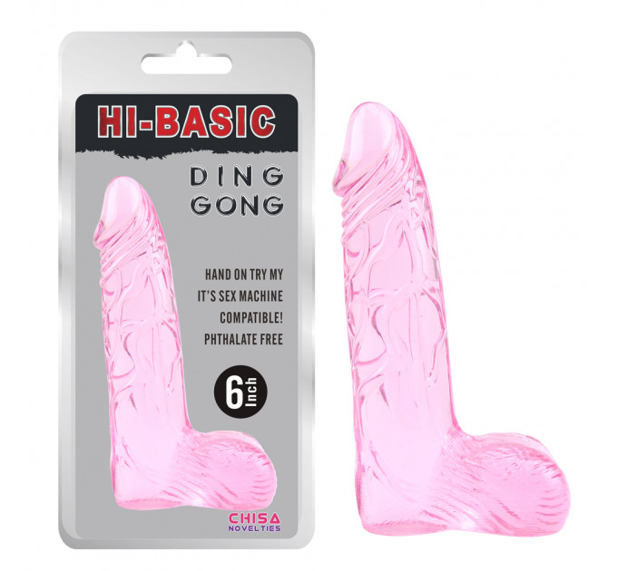 Фаллоимитатор с мошонкой Chisa Hi Basic Ding Dong 6, розовый