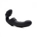 Жіночий вібрострапон Slim Rider Ribbed Ribbed Vibrating Silicone Strapless Strap On, чорний