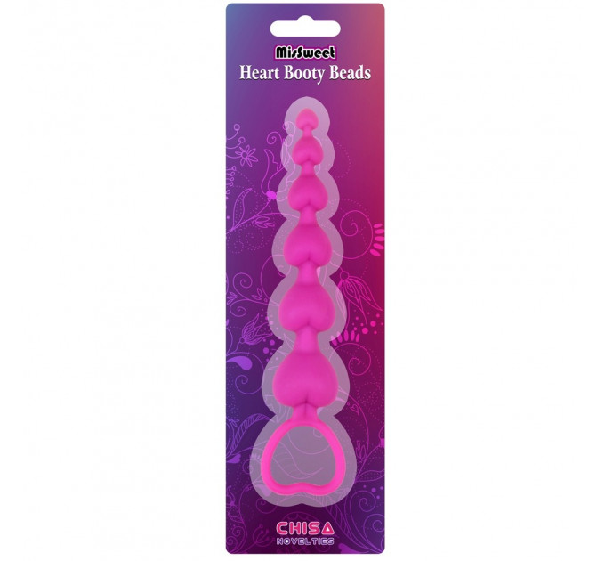 Анальная елочка Chisa Heart Booty Beads в форме розовых сердечек