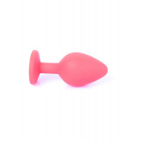 Анальна пробка з каменем Plug-Jewellery Red Silicon PLUG Medium- Blue Diamond розмір М
