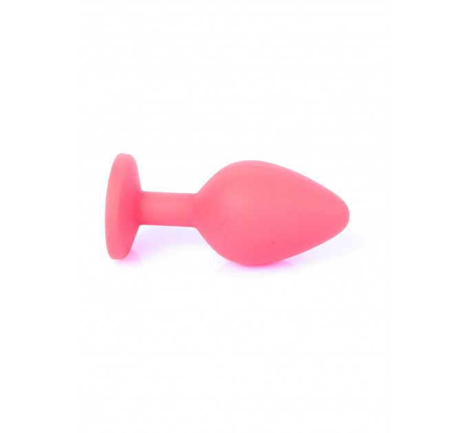 Анальна пробка з каменем Plug-Jewellery Red Silicon PLUG Medium- Blue Diamond розмір М