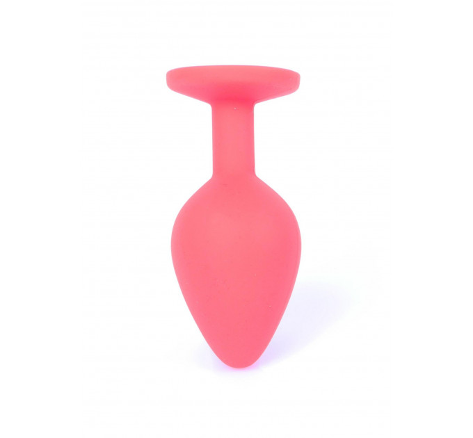 Анальна пробка з каменем Plug-Jewellery Red Silicon PLUG Medium- Blue Diamond розмір М