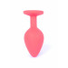 Анальна пробка з каменем Plug-Jewellery Red Silicon PLUG Medium- Blue Diamond розмір М