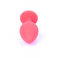 Анальна пробка з каменем Plug-Jewellery Red Silicon PLUG Medium- Blue Diamond розмір М