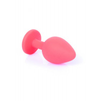 Анальна пробка з каменем Plug-Jewellery Red Silicon PLUG Medium- Blue Diamond розмір М