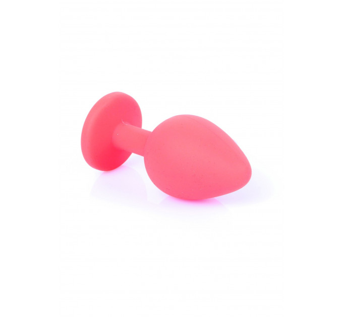 Анальна пробка з каменем Plug-Jewellery Red Silicon PLUG Medium- Blue Diamond розмір М