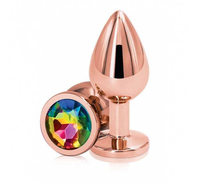 Анальна пробка з райдужним каменем Ns Novelties Inc. Rear Assets Rose Gold Small