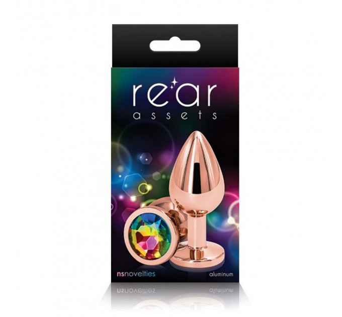 Анальна пробка з райдужним каменем Ns Novelties Inc. Rear Assets Rose Gold Small