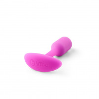 Анальная пробка со смещенным центром тяжести, S, B-vibe Snug Plug 1 розовая, 8.6 х 2.2 см