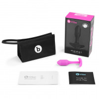 Анальная пробка со смещенным центром тяжести, S, B-vibe Snug Plug 1 розовая, 8.6 х 2.2 см