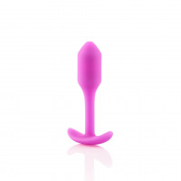 Анальная пробка со смещенным центром тяжести, S, B-vibe Snug Plug 1 розовая, 8.6 х 2.2 см