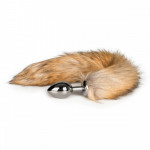 Анальная пробка M Silver с хвостиком с Easy Toys Fox