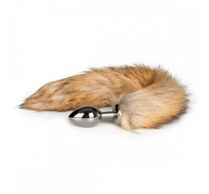 Анальная пробка M Silver с хвостиком с Easy Toys Fox