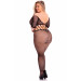 Комбинезон Pink Lipstick Amplify Crotchless, Plus Size, в мелкую сетку, черный