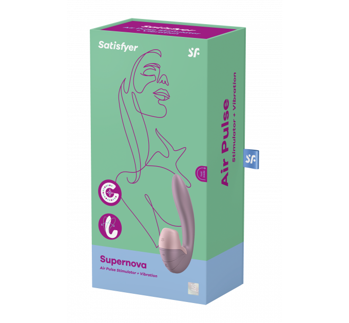 Двойной вибратор с вакуумной стимуляцией SATISFYER SUPERNOVA OLD ROSE