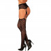 Колготы сексуальные с открытым доступом One Size S821 Obsessive, с принтом, черные