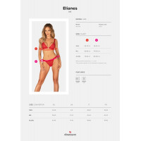 Комплект Obsessive Elianes, червоний, XS/S