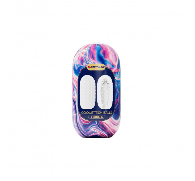 Мастурбатор хай-тек Venus-X Egg VIOLET двусторонний рельеф, белый, фиолетовый, 13.1 х 6.5. см