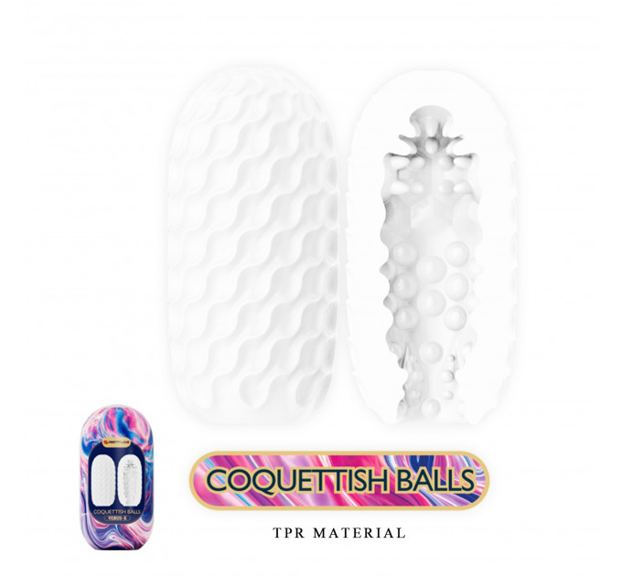 Мастурбатор хай-тек Venus-X Egg VIOLET двусторонний рельеф, белый, фиолетовый, 13.1 х 6.5. см