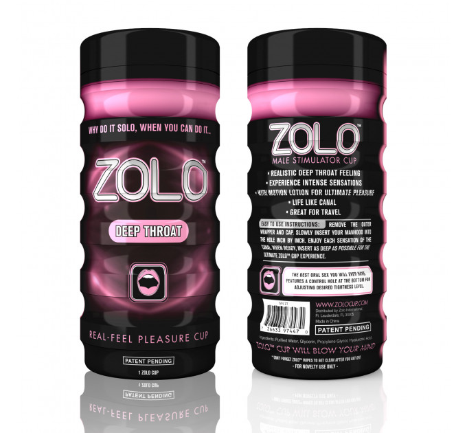 Мастурбатор с имитацией глубокого горла Zolo Deep Throat Cup, розовый